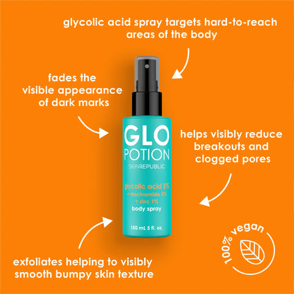 GloPotion Glycolic Acid 5% + Niacinamide 5% + Zinc Body Spray